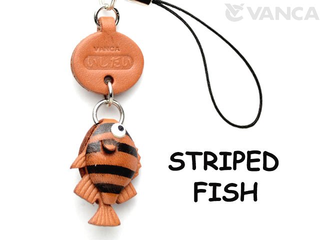 STRIPED FISH JAPANESE LEATHER CELLULARPHONE CHARM FISH