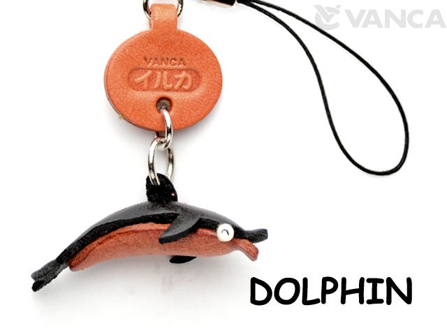 DOLPHIN LEATHER CELLULARPHONE CHARM FISH
