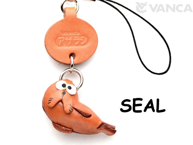 SEAL LEATHER CELLULARPHONE CHARM FISH