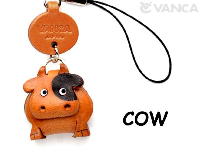 COW LEATHER CELLULARPHONE CHARM ANIMAL