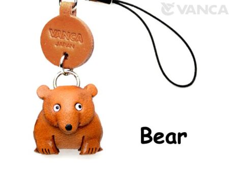 BEAR LEATHER CELLULARPHONE CHARM ANIMAL