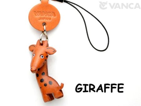 GIRAFFE LEATHER CELLULARPHONE CHARM ANIMAL