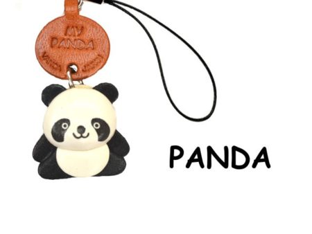 PANDA LEATHER CELLULARPHONE CHARM ANIMAL