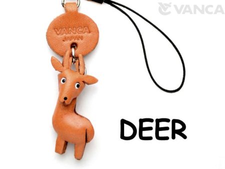 DEER LEATHER CELLULARPHONE CHARM ANIMAL