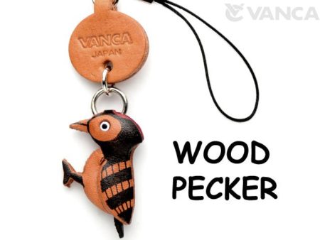 WOODPECKER LEATHER BIRD/ANIMAL CELLULARPHONE CHARM ANIMAL