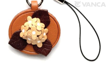 HYDRANGEA LEATHER FLOWER CELLULARPHONE CHARM