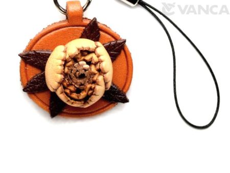 PEONY LEATHER FLOWER CELLULARPHONE CHARM