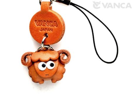 SHEEP LEATHER CELLULARPHONE CHARM ZODIAC MASCOT