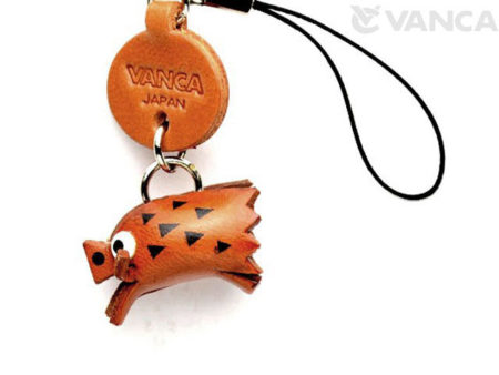 WILD BOAR LEATHER CELLULARPHONE CHARM ZODIAC MASCOT