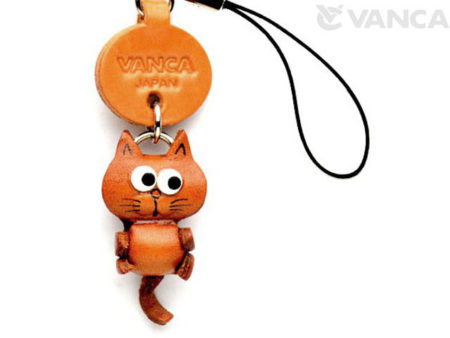 CAT LEATHER CELLULARPHONE CHARM MASCOT