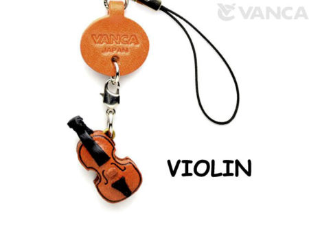 VIOLIN LEATHER CELLULARPHONE CHARM GOODS