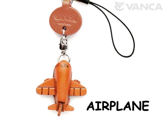 AIRPLANE LEATHER CELLULARPHONE CHARM GOODS