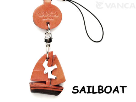 SAILBOAT LEATHER CELLULARPHONE CHARM GOODS