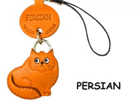 PERSIAN CAT LEATHER CELLULARPHONE CHARM