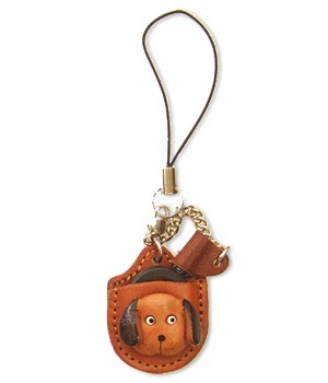 DOG0 LEATHER CELLULARPHONE CHARM MAGNIFYING GLASS