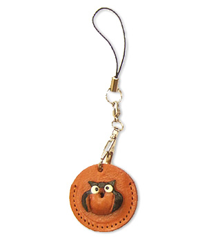 OWL LEATHER CELLULARPHONE CHARM COIN CASES