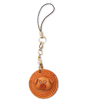 PIG LEATHER CELLULARPHONE CHARM COIN CASES