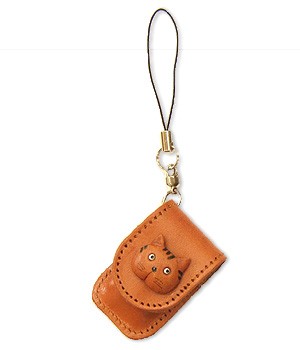 CAT LEATHER CELLULARPHONE CHARM MEMO SET