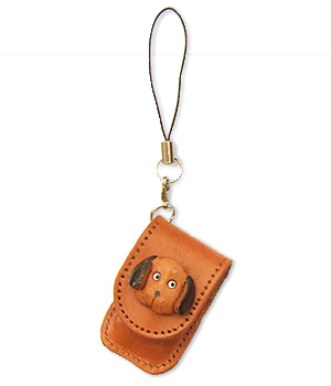 DOG LEATHER CELLULARPHONE CHARM MEMO SET