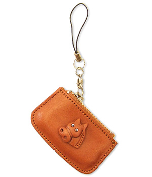 HORSE LEATHER CELLULARPHONE CHARM CHANGE PURSE