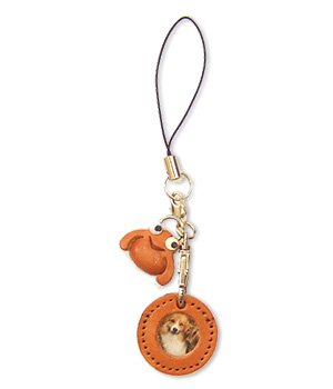FROG LEATHER CELLULARPHONE CHARM PICTURE FRAME ROUND
