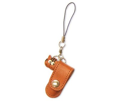 CAT LEATHER CELLULARPHONE CHARM PENCIL CASE