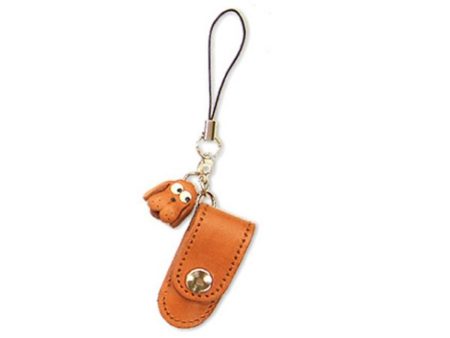 DOG LEATHER CELLULARPHONE CHARM PENCIL CASE