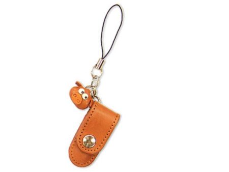 PIG LEATHER CELLULARPHONE CHARM PENCIL CASE