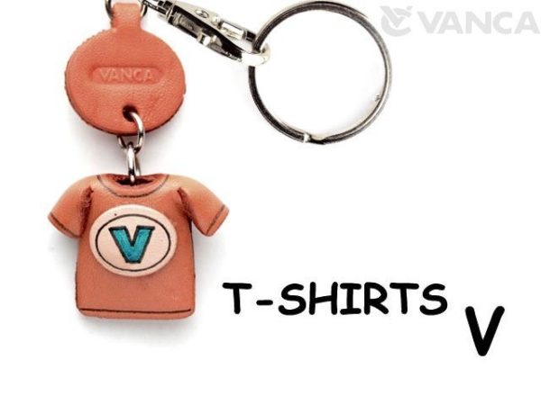 V(BLUE) LEATHER KEYCHAINS T-SHIRT