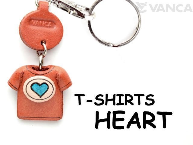 HEART MARK(BLUE) LEATHER KEYCHAINS T-SHIRT