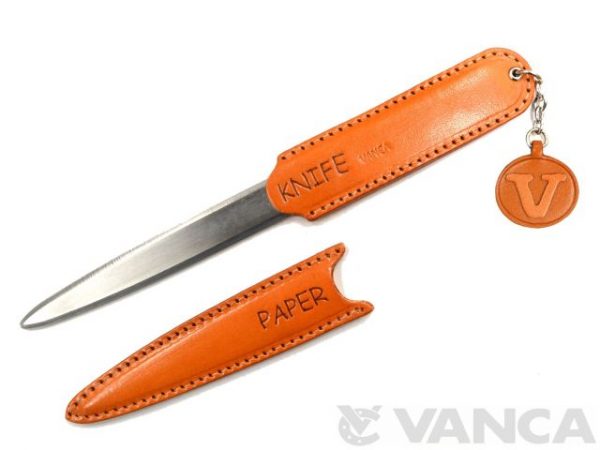 INITIAL V LEATHER PAPER KNIFE