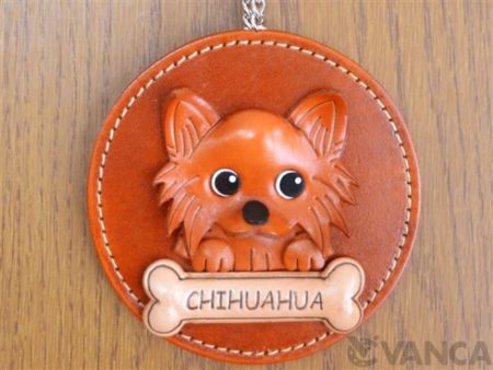 CHIHUAHUA LONG HAIRD LEATHER WALL DECO