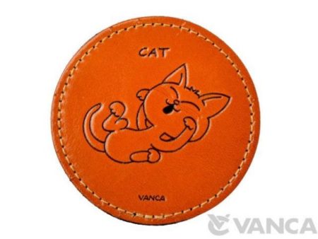 LEATHER COASTER CAT