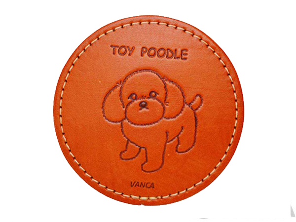 LEATHER COASTER TOY POODLE