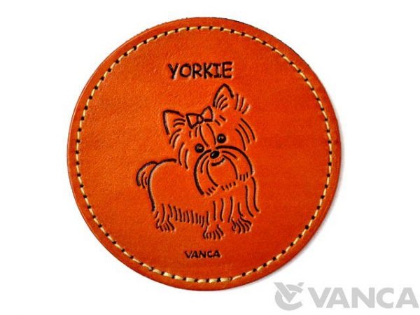 LEATHER COASTER YORKSHIRE TERRIER