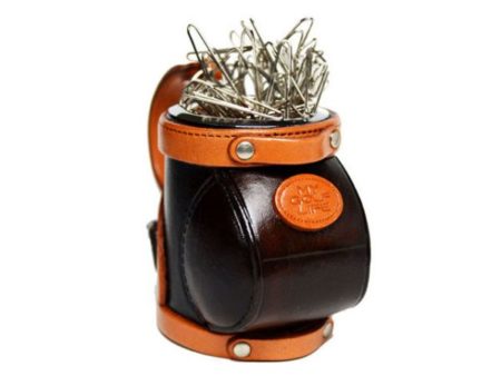 LEATHER DESK CLIP HOLDER GOLFBAG