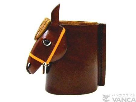 HORSE HEAD BLACK BROWN HANDMADE LEATHER EYEGLASSES HOLDER/STAND