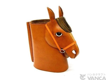 HORSE HEAD CAMEL BROWN HANDMADE LEATHER EYEGLASSES HOLDER/STAND