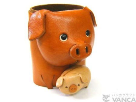 PIG HANDMADE LEATHER ANIMAL EYEGLASSES HOLDER/STAND