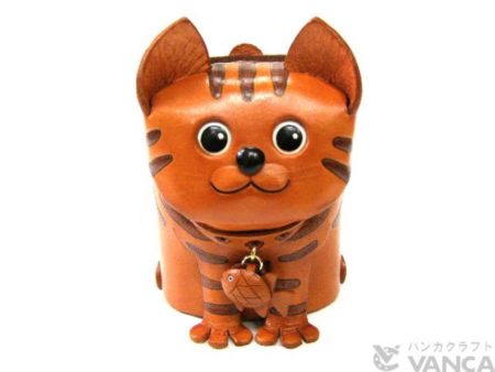 TABBY CAT HANDMADE LEATHER EYEGLASSES HOLDER/STAND