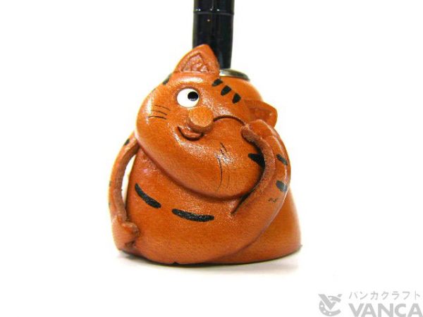 CAT LEATHER DESK PEN STAND