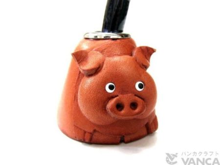 PIG LEATHER DESK PEN STAND