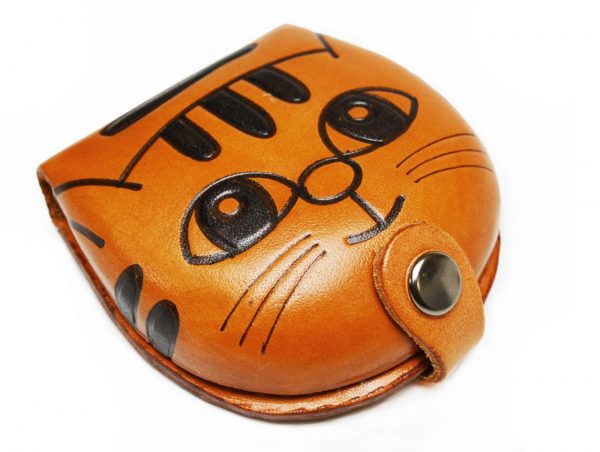 CAT HANDMADE GENUINE LEATHER ANIMAL COIN CASE/PURSE