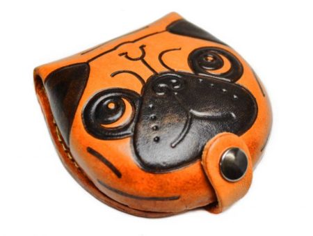 PUG HANDMADE GENUINE LEATHER ANIMAL COIN CASE/PURSE