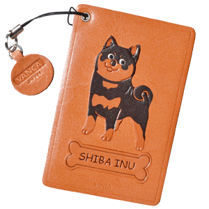 SHIBA BLACK&TAN LEATHER COMMUTER PASS/PASSCARD HOLDERS