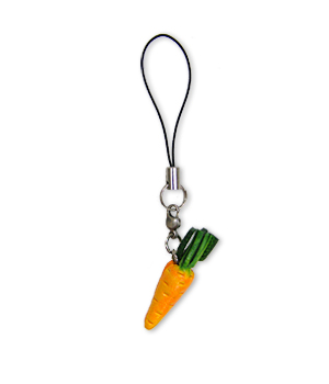 CARROT LEATHER CELLULARPHONE CHARM VEGETABLES