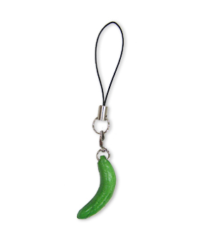 CUCUMBER LEATHER CELLULARPHONE CHARM VEGETABLES