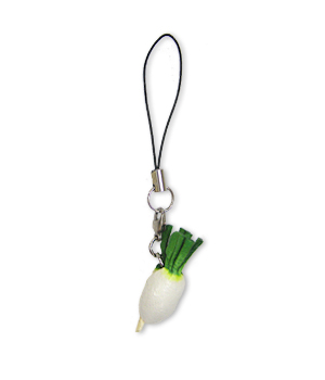 DAIKON RADISH LEATHER CELLULARPHONE CHARM VEGETABLES