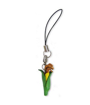 CORN LEATHER CELLULARPHONE CHARM VEGETABLES