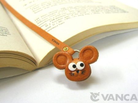 MOUSE HANDMADE LEATHER ANIMAL BOOKMARK/BOOKMARKER